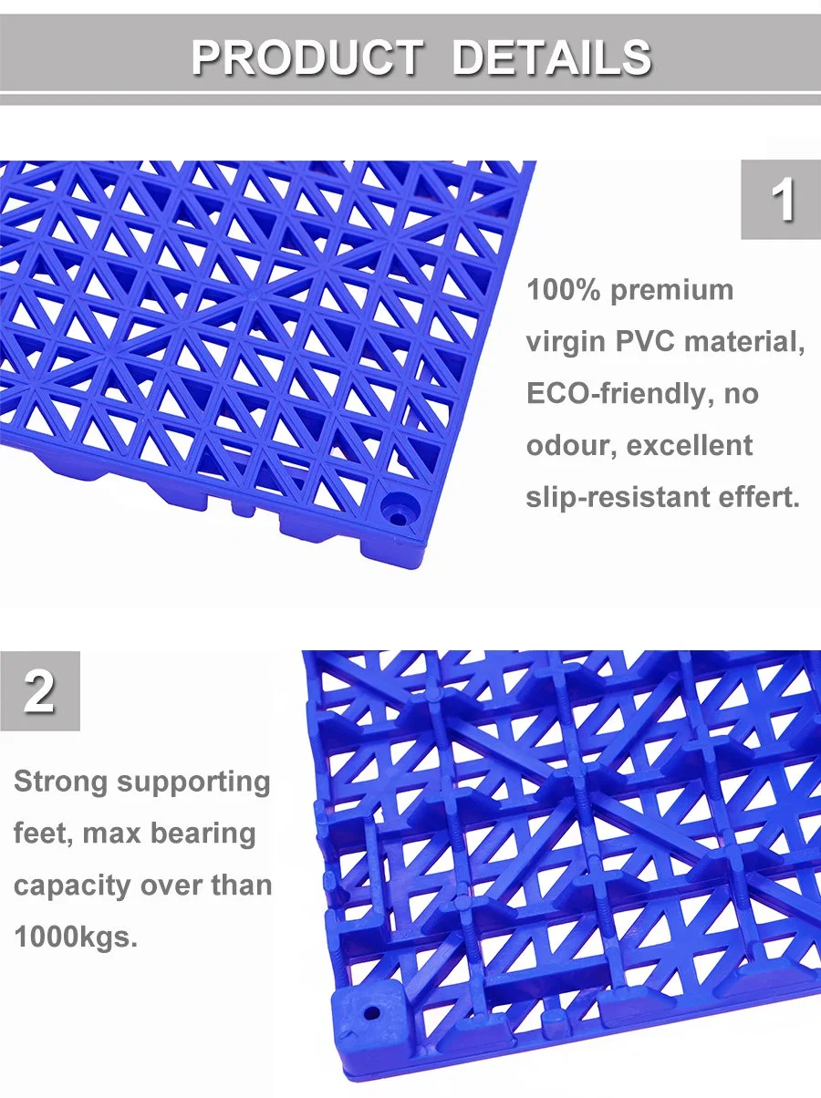 PVC Environmentally Friendly Modular Deck. Yacht Non-Slip Drainage Plastic Interlocking Floor Mat